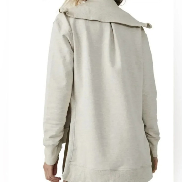 Free Poeple Movement sz L Baseline Zip Up Jacket Oatmilk zip front sweatshirt - Picture 9 of 11